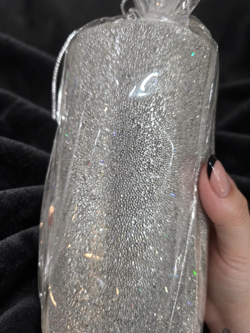Vtg Pottery Barn Silver Glitter Pillar Candle New in Original Wrap Read 3x6 Read